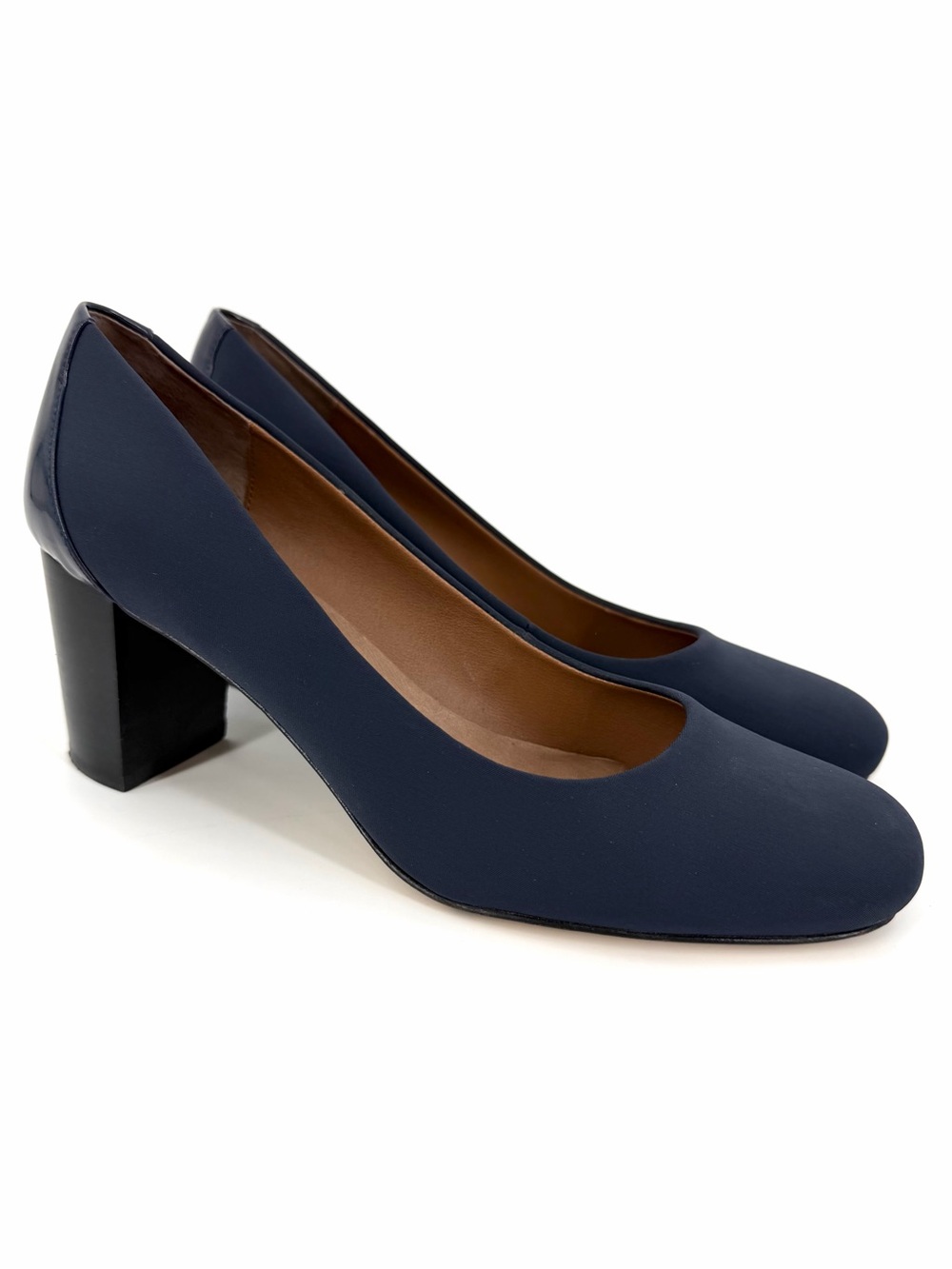 Donald J Pliner “Palace” Block Heel Pump Sz 9.5 Navy Blue
